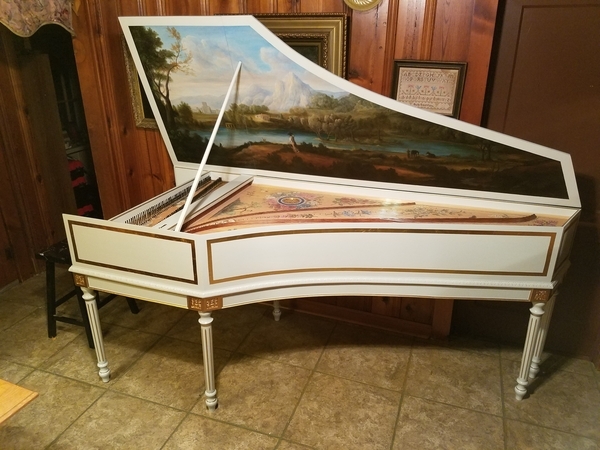 The Stehlin copy harpsichord with its lid