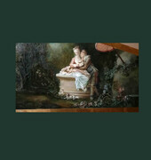 Section of the lid painting after J.H. Fragonard - The Love Letters