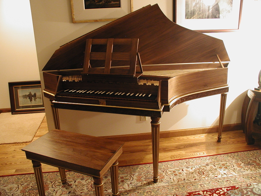 Bentside Spinet after Keene and Brackley with walnut case
