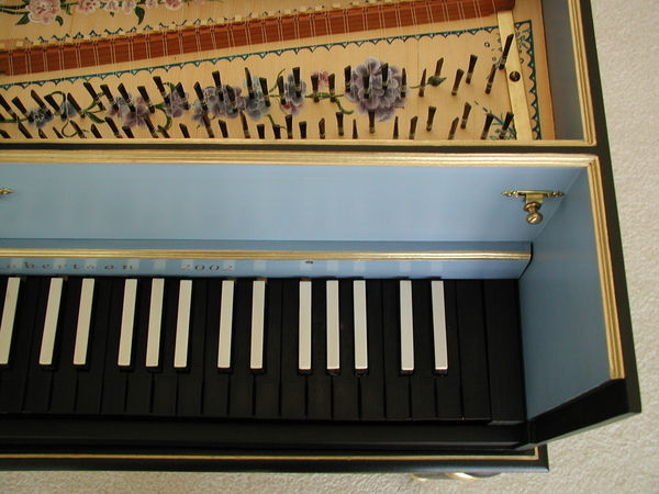 Flemish Harpsichord after Couchet -detail of Keywell and Wrestplank