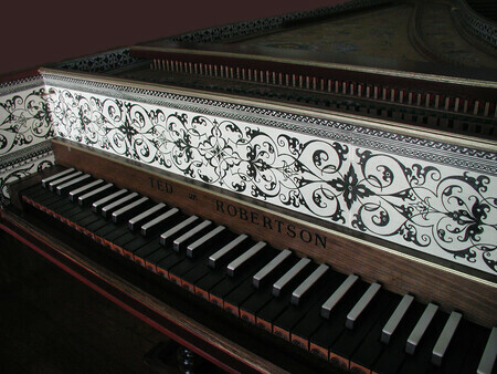 Flemish Harpsichord after Couchet keywell detail